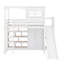 Lit mezzanine avec garde-robe, tablettes de rangement