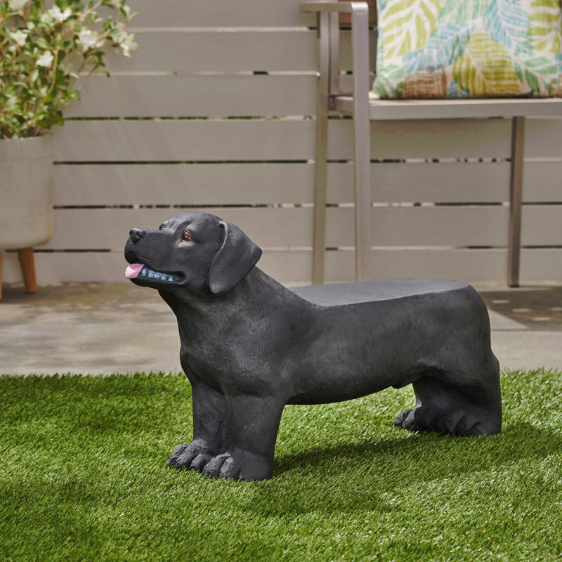 Dog Bench, Outdoor Bench, Matte Black + Black, No Assembly Required, Black