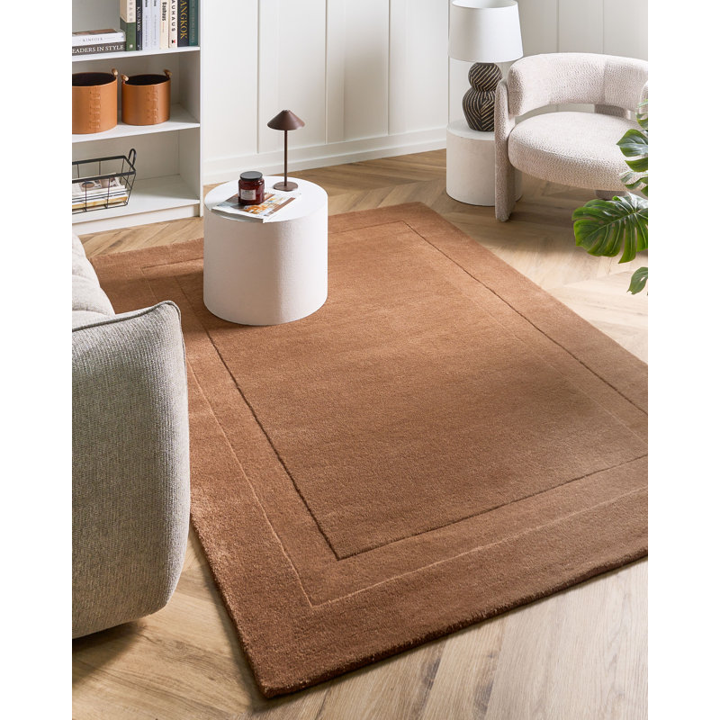 Rectangle 160 cm x 230 cm Wool Hand Tufted Area Rug, Brown