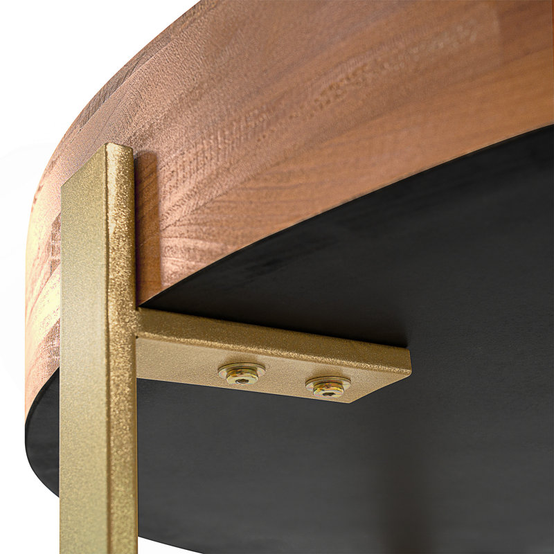Table basse moderne moderne, Naturel, H 17,72 po x L 33,86 po x l 33,86 po, Doré