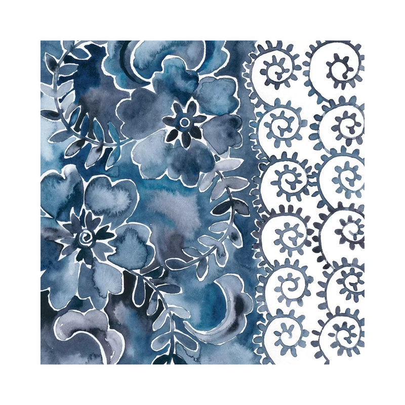 Cobalt Garden IV by Chariklia Zarris - Wrapped Canvas Painting, 30.48cm H x 30.48cm W x 1.91cm D