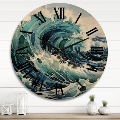 Horloge murale en bois massif Venisha