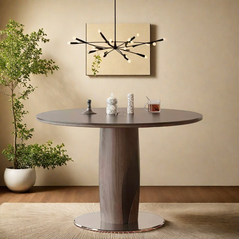 Round Table for Small Spaces with Great Features., 29.53"H x 47.24"L x 47.24"W"