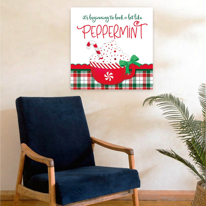 Looks Like Peppermint, art d'hiver contemporain, H 24 po x l 24 po