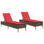  Chaise longue de patio brun