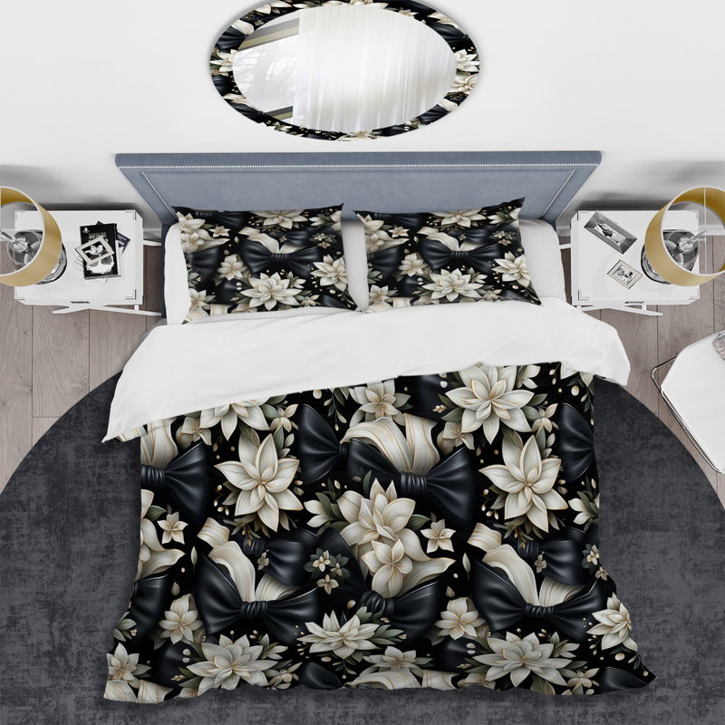 Literie Tuxedo Tidings, Housse de couette pour grand lit et 2 taies décor