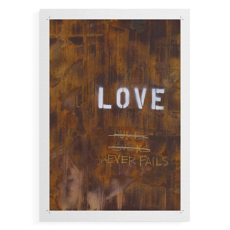 «Love Never Fails I» - Impression sur toile seulement - non encadrée, H 18 po x l 12 po