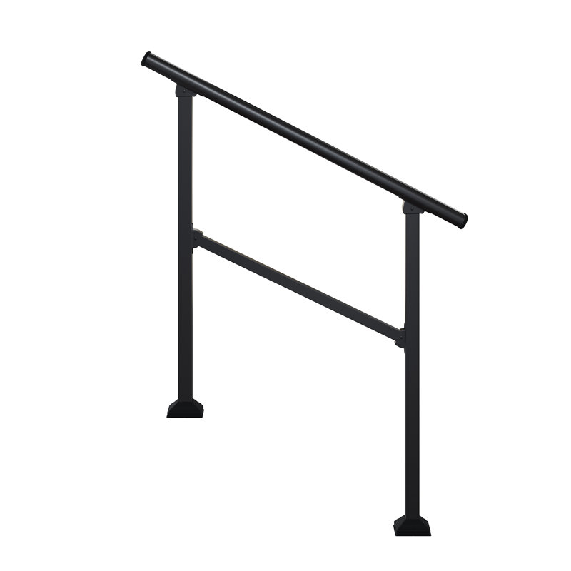 Rampe d'escalier noire d'extérieur, H 36 po x l 24 po x P 1,57 po