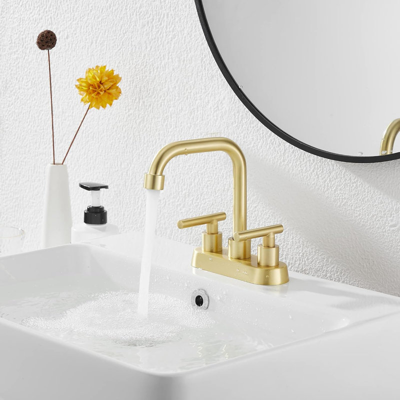 66396- Robinet de lavabo de salle de bain 4 pouces, Or brossé
