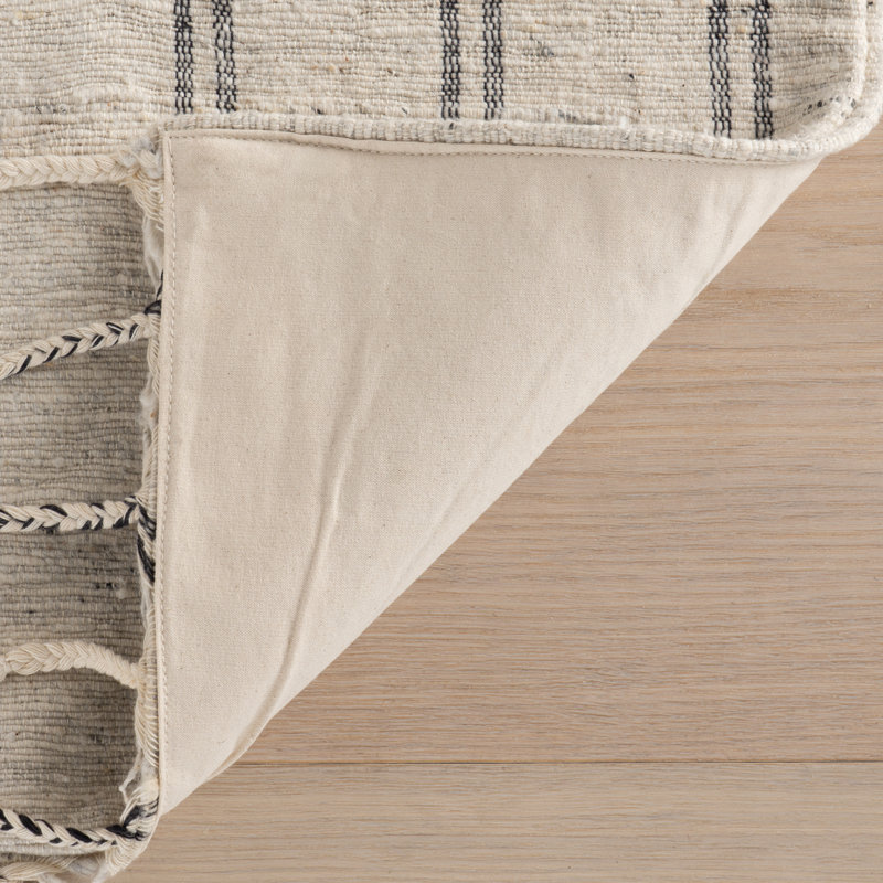 Arven Striped Handmade Cotton Rug, Rectangle 8' x 10'