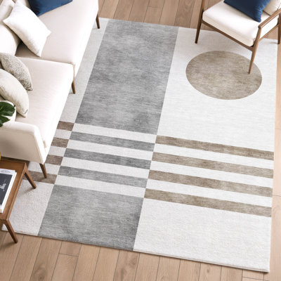 Premium Machine Washable Mayfield AMF2131 Geometric Rug