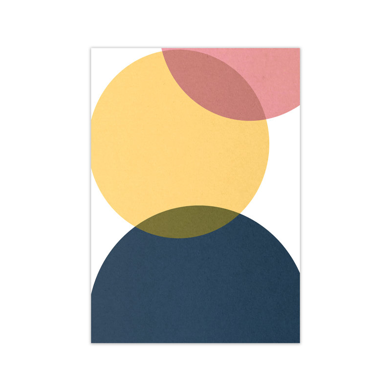 Blue Yellow Pink Pebbles Original - Print, No Frame, 42cm H x 30cm W x 1cm D