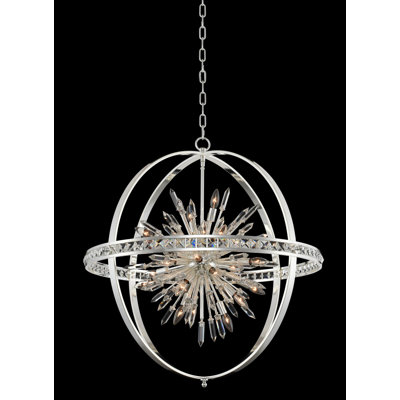 Angelo 24 LT Silver/Clear Chandelier Allegri