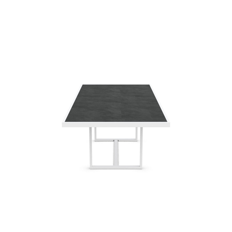 Pavia 96" Dining Table Dekton Top, White, Micron
