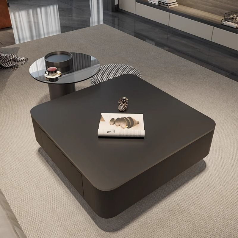 Table basse carrée de 27,5 pouces avec lumière française moderne et luxueuse