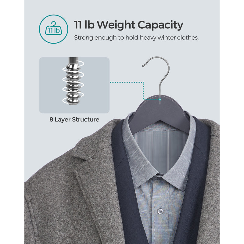 Non-Slip Standard Hanger, Silver/Grey
