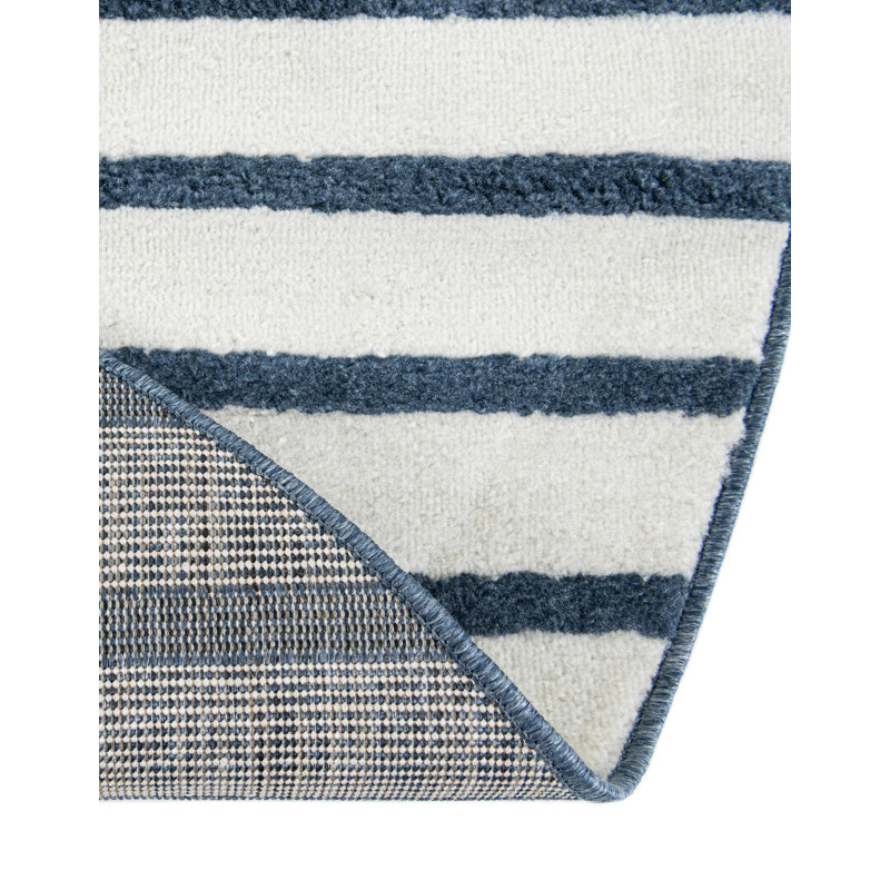 Tapis Ivy Bronx Namsen Nathanyl bleu, Rond 10 pi
