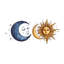 Ensemble de décalcomanie murale soleil lune, autocollant mural céleste, Boho Wall Art, décor d'astrologie, mystique soleil lune murale, décor de chambre à coucher, 180 g-1850548020