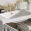 Meuble-lavabo moderne 30 po avec lavabo en céramique, meuble-lavabo avec verre trempé