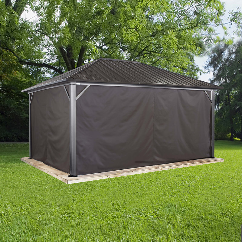 Rideaux bruns Sojag pour abri de jardin Genova, polyester, H 108 po x l 192 po x P 144 po, Brun