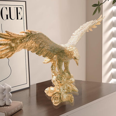 Large Bald Eagle Statue Unfurling Its Wings Ornaments Statue, Go...