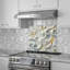 Tuile de dosseret en verre trempé Golden Flourish - Décoration murale de cuisine-674359271