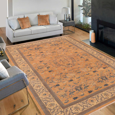Tapis oriental brun en laine noué à la main 6 pi 2 po x 9 pi Baccio