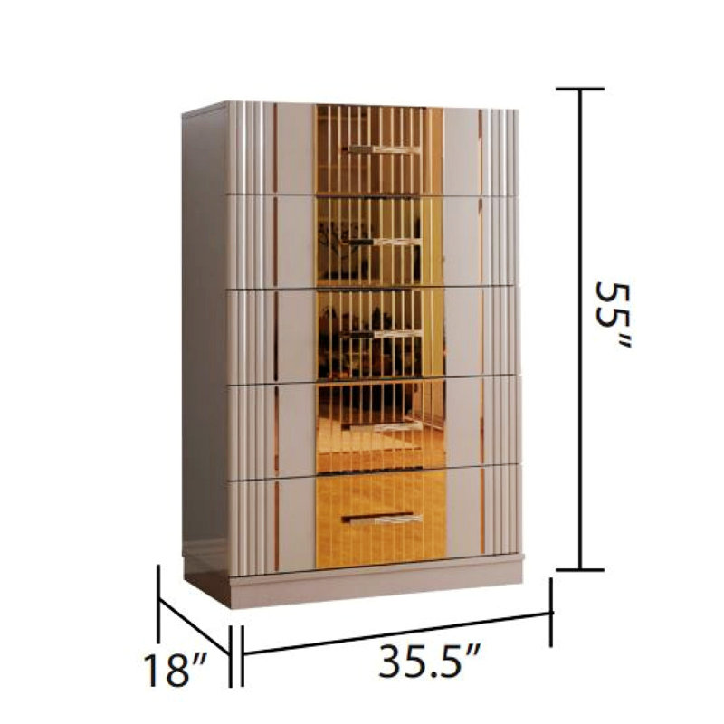Commode 5 tiroirs de conception contemporaine
