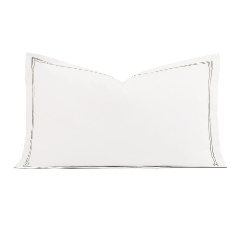 Enzo 100% Cotton Pillow Sham, King, White/Dove