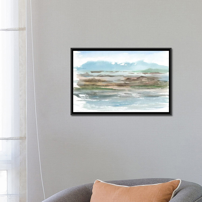 « impressionniste view ii », impression sur toile, H 18 po x l 26 po x P 1,5 po, Toile avec cadre noir, Pas de tapis