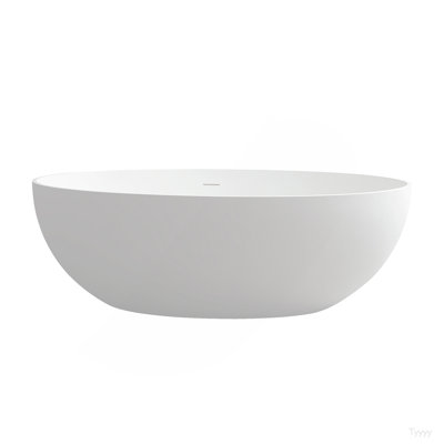 67" Premium Solid Surface Deep Soaking Bathtub