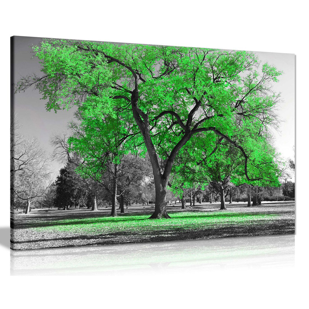 Large Tree Leaves Black White Nature Canvas Wall Art Picture Print Home Decor