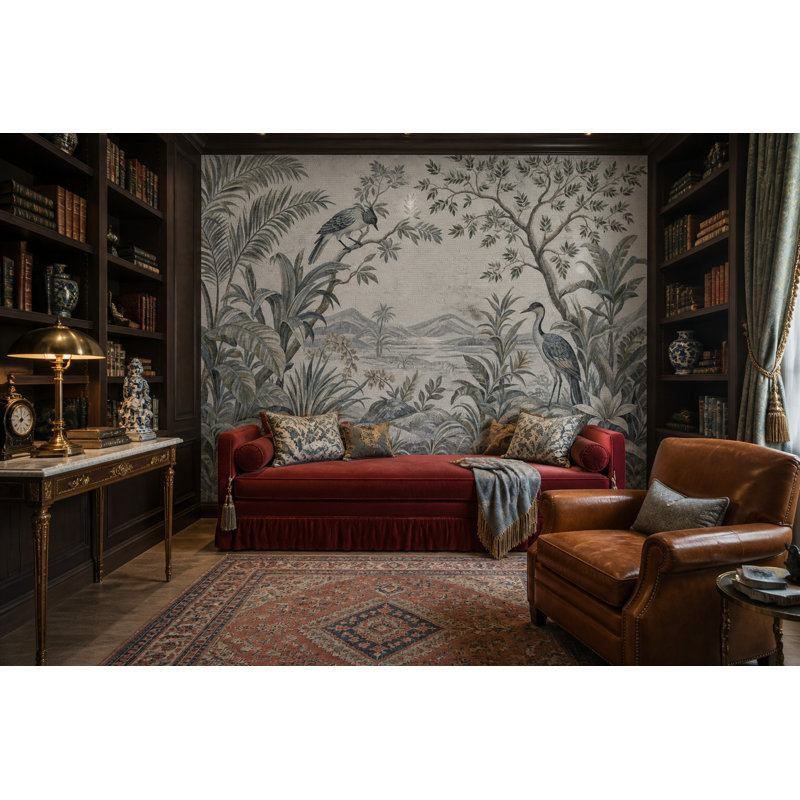 Décoration murale botanique amovible, 140 po x 108 po, Texturé non collé