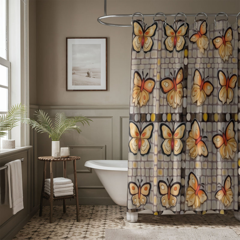 Laimas Patchwork Shower Curtain, 74"H x 71"W