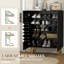 HOMCOM Shoe Storage Cabinet with Soft-Close Hinges and Adjust Shelves-1170683562