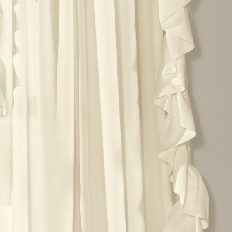 Reyna Semi Sheer Curtain Single Panel, Navy, 54"W x 108"L