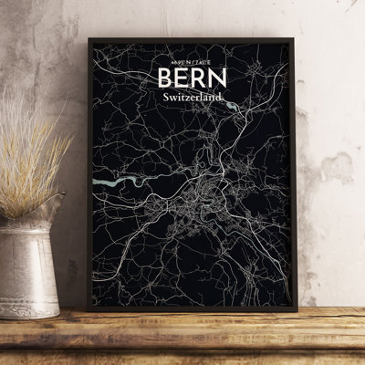 Bern City Map - No Frame Print