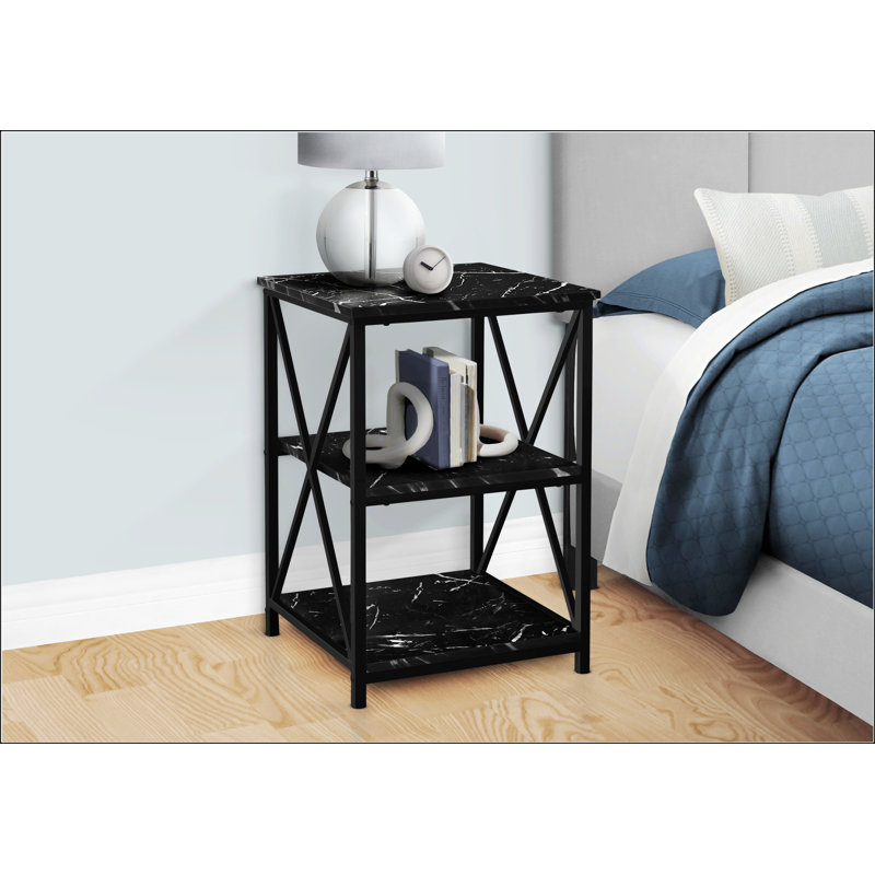 Accent Table With X-Shaped Design, Black