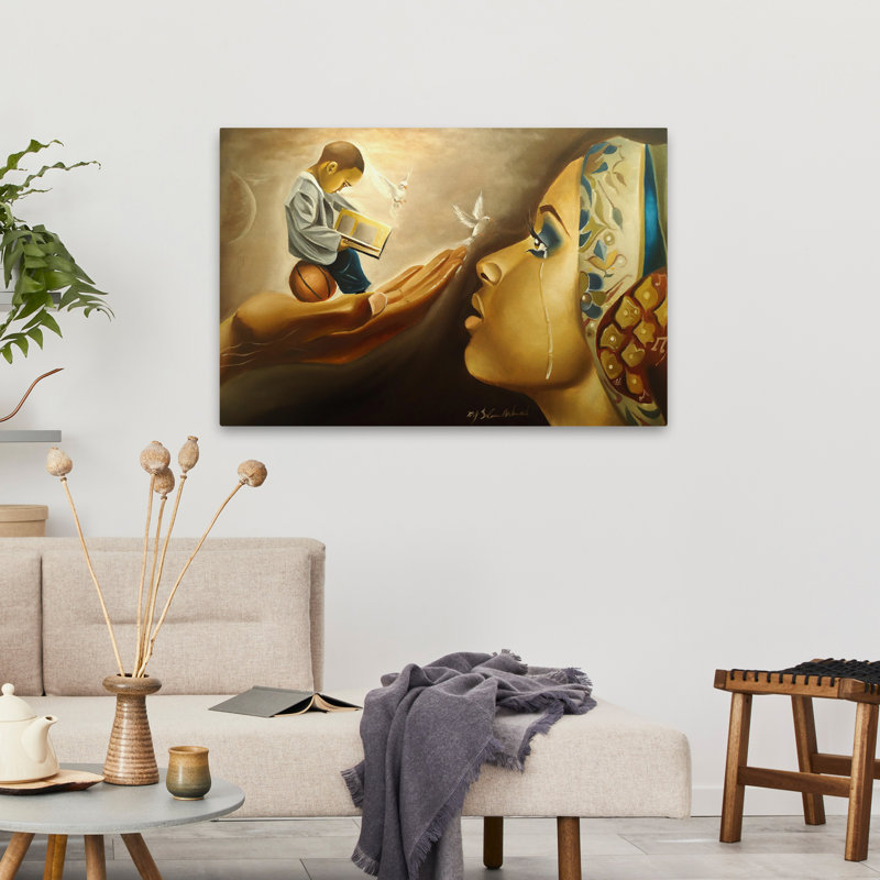 «Mother Behold Your Child» - art figuratif africain multicentrique, H 24 po x l 36 po