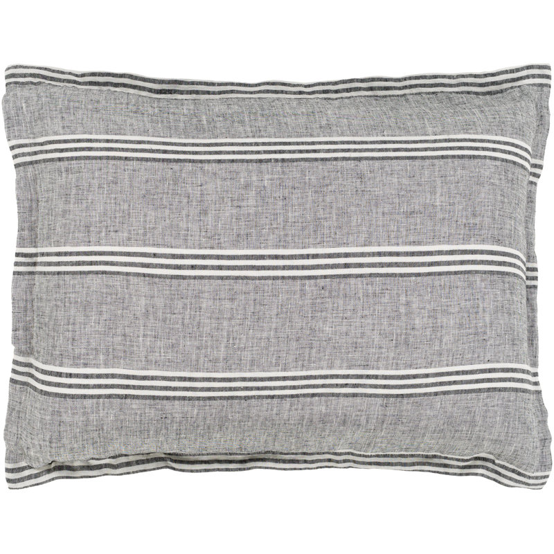 Corinne Rustic 100% Linen Striped Duvet Cover Set, King