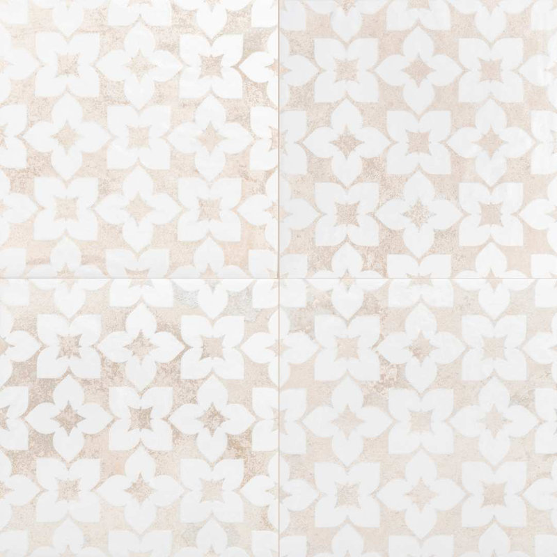 Phlox 8" x 8" Satin Porcelain Floor and Wall Tile, White