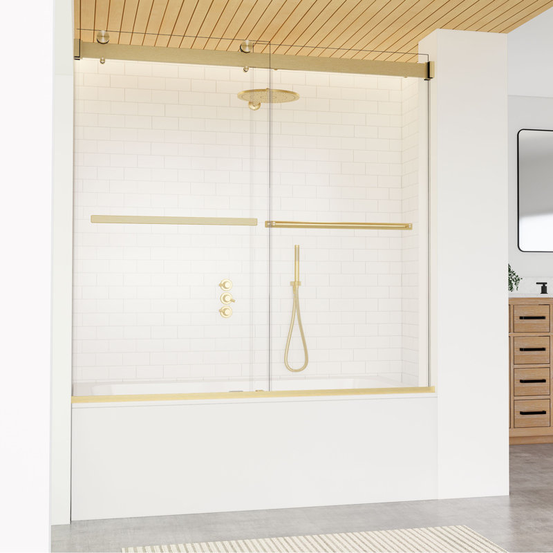 Porte de baignoire sans cadre 60 "x H 58", Or