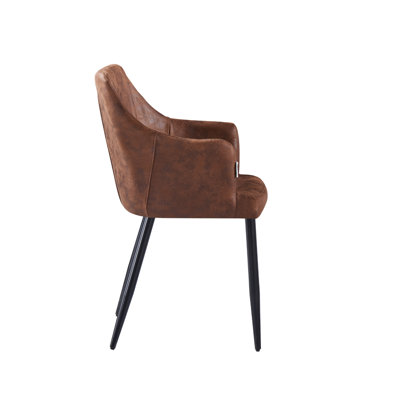 Set Of 6 Lehmann Upholstered Dining Chair | Armchair | Metal Legs
