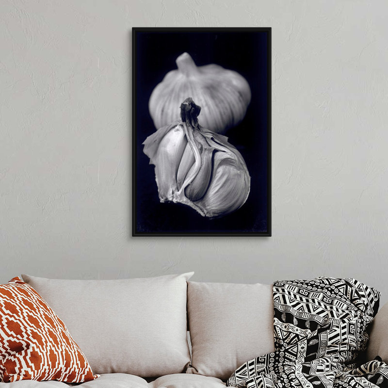 Ail par Didier Gaillard - reproduction sur toile, Cadre noir, H 38 po x l 26 po x P 1,75 po