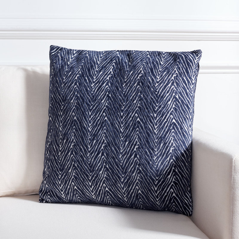 Brylie Abstract Reversible Throw Pillow, Blue/White