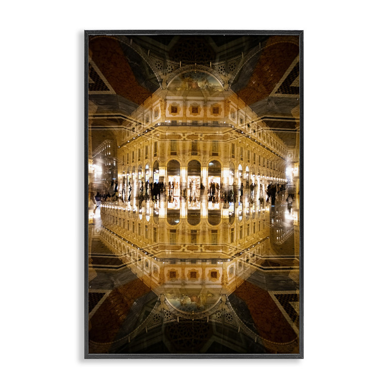Giclée encadrée de style illuminé dans le hall d'entrée, design par Robin Vandenabeele, Giclée encadrée noir minuit
