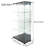 Glass Display Cabinet with Mirrored Back Panel, Glass Display Cases with Shelves and LED Light, 2 Doors Curio Cabinets-101460992
