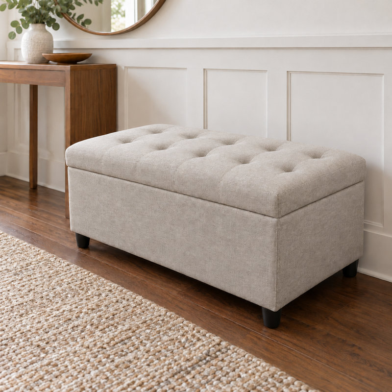 Banc de rangement rabattable, Beige