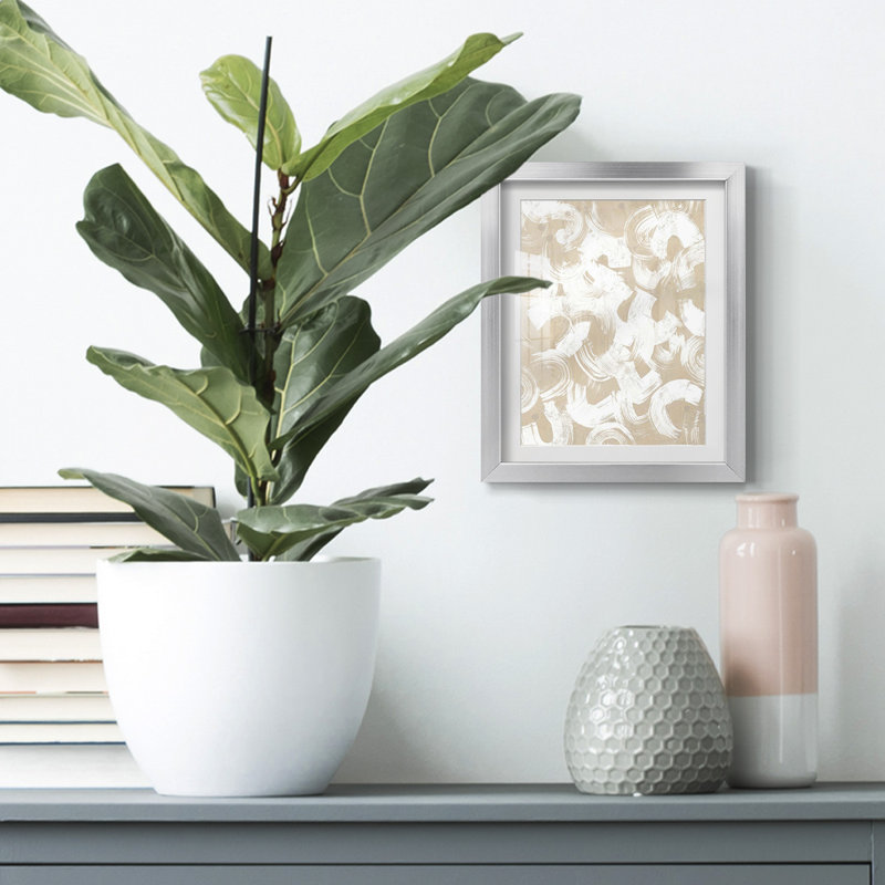 Swish Stone I -Framed Print, 25.5" H x 17.5" W, Silver