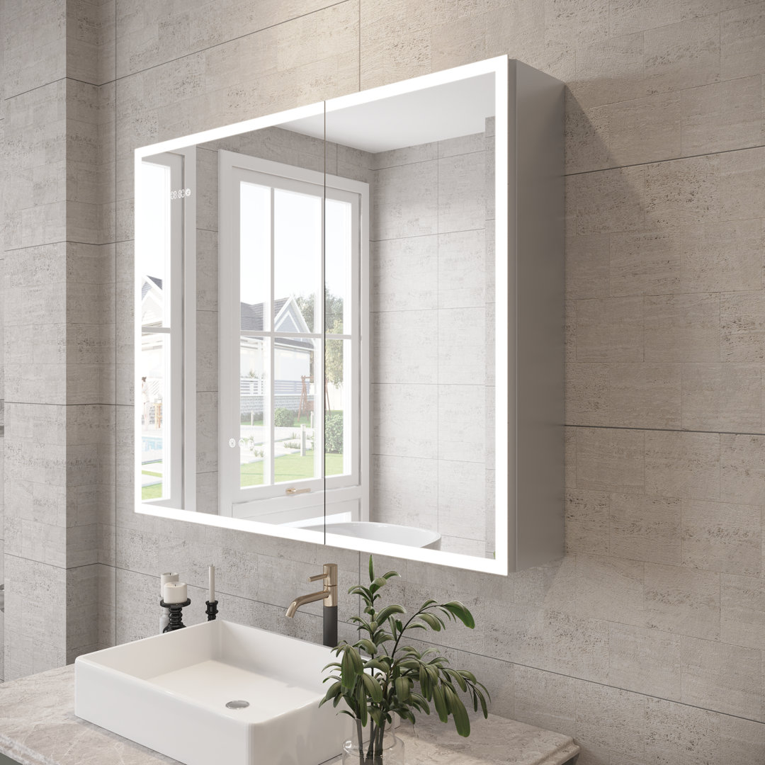 Dillonvale 36" W x 30" H Luxury Surface Mount Medicine Cabinet with Anti-Fog LED Mirror, Adjustable Shelves, Soft Close Hinges and USB Port Brayden Studio®